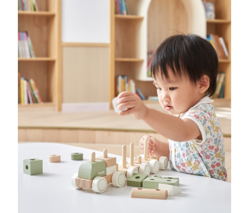 VIGA PolarB Zielona Kolejka Pociąg z Wagonikami Klocki