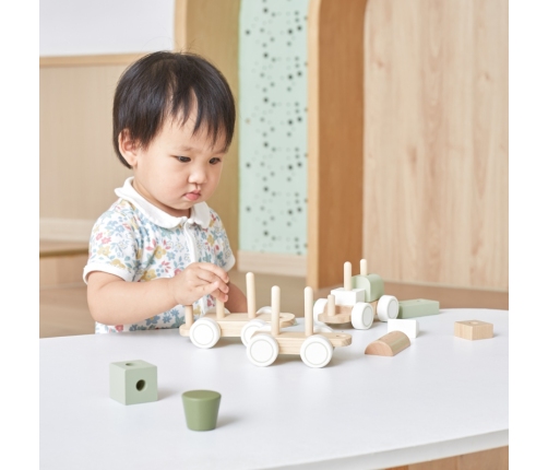 VIGA PolarB Zielona Kolejka Pociąg z Wagonikami Klocki