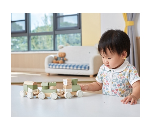 VIGA PolarB Zielona Kolejka Pociąg z Wagonikami Klocki