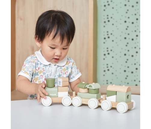 VIGA PolarB Zielona Kolejka Pociąg z Wagonikami Klocki