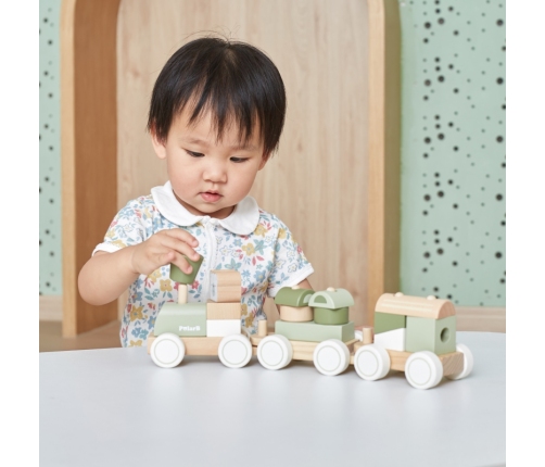 VIGA PolarB Zielona Kolejka Pociąg z Wagonikami Klocki
