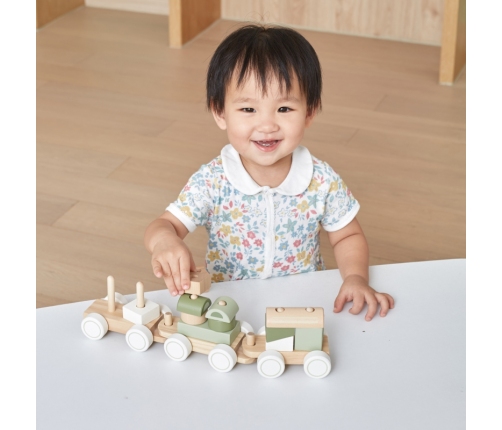 VIGA PolarB Zielona Kolejka Pociąg z Wagonikami Klocki
