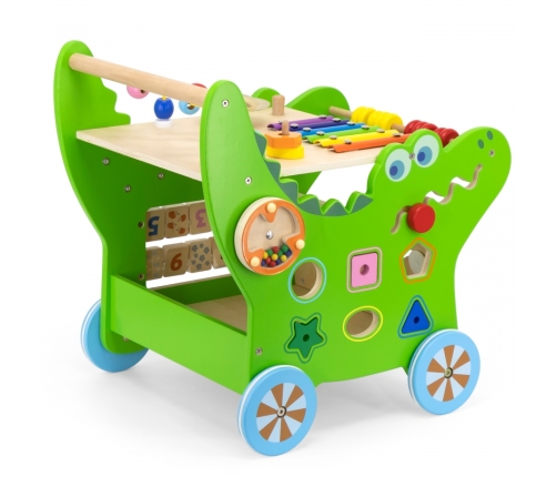 VIGA Drewniany Pchacz Edukacyjny Krokodylek 12w1