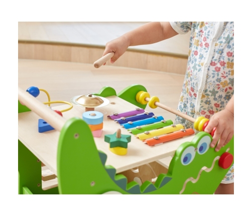 VIGA Drewniany Pchacz Edukacyjny Krokodylek 12w1