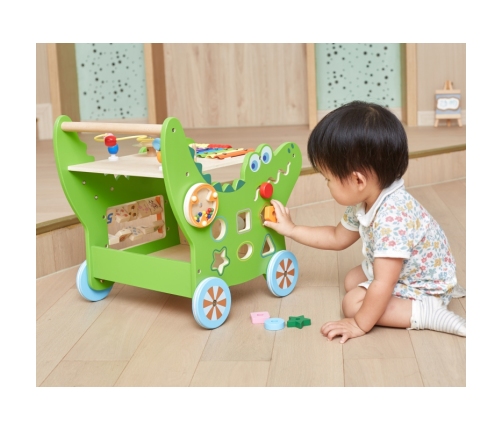 VIGA Drewniany Pchacz Edukacyjny Krokodylek 12w1