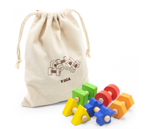 VIGA Nakrętki i Śrubki Dopasuj i Zakręcaj Zabawka Zręcznościowa