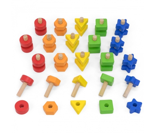 VIGA Nakrętki i Śrubki Dopasuj i Zakręcaj Zabawka Zręcznościowa