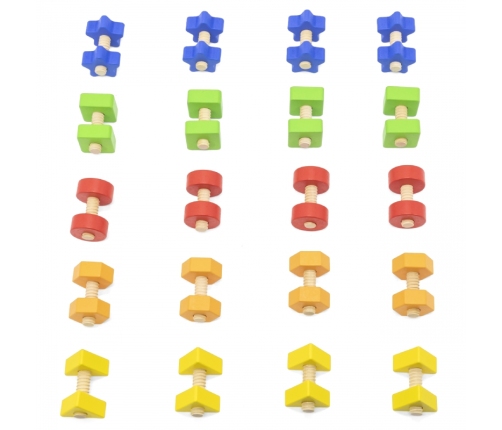 VIGA Nakrętki i Śrubki Dopasuj i Zakręcaj Zabawka Zręcznościowa