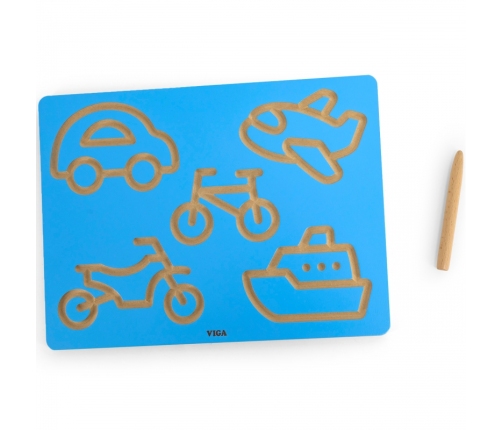 VIGA Tablica Grafomotoryczna Pojazdy  Nauka Pisania
