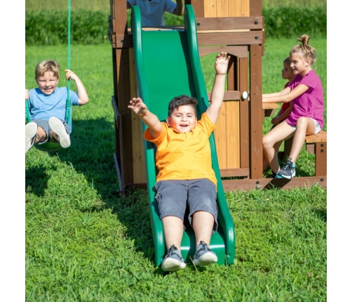 Drewniany Plac Zabaw Lakewood Huśtawki Zjeżdżalnia Domek Backyard