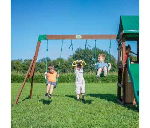 Drewniany Plac Zabaw Lakewood Huśtawki Zjeżdżalnia Domek Backyard