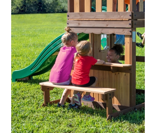 Drewniany Plac Zabaw Lakewood Huśtawki Zjeżdżalnia Domek Backyard