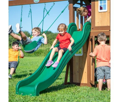 Drewniany Plac Zabaw Lakewood Huśtawki Zjeżdżalnia Domek Backyard