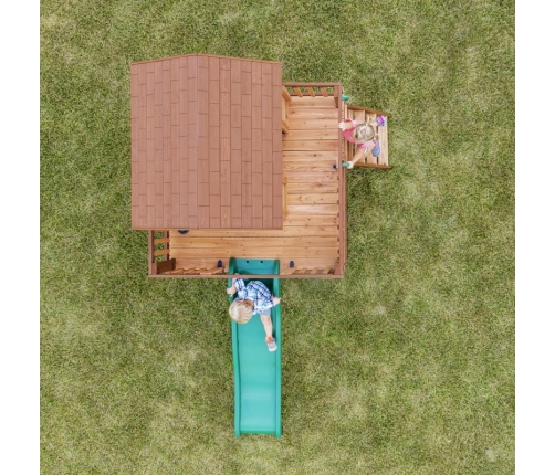 Drewniany Plac Zabaw Echo Heights Zjeżdżalnia Domek Kuchnia Backyard