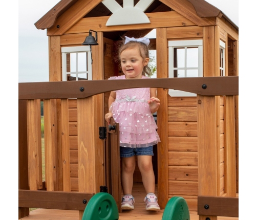 Drewniany Plac Zabaw Echo Heights Zjeżdżalnia Domek Kuchnia Backyard