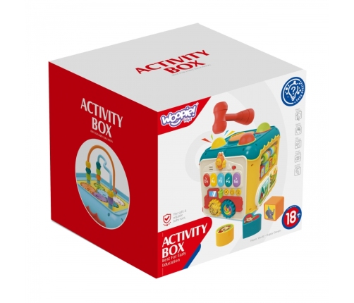 WOOPIE BABY Wielofunkcyjna Kostka Aktywności Montessori 6w1 - 18m+