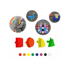 MASTERKIDZ Geometryczne Elementy 8 Kolorów 256 szt Akcesoria do tablic STEM