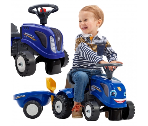 Stumjamā mašīna Traktors FALK Baby New Holland Blue