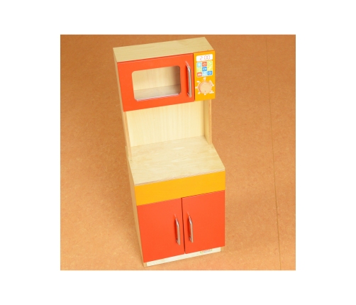 MASTERKIDZ Drewniany Regał Kuchenny Szafka do kuchni + mikrofalówka