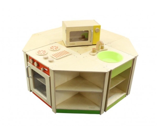 MASTERKIDZ Drewniana Szafka Kuchenna Narożna dla Dzieci