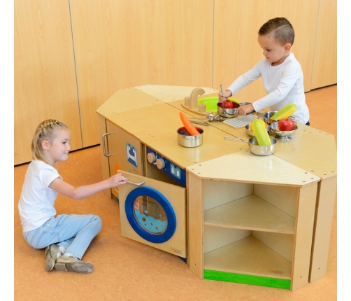 MASTERKIDZ Drewniana Szafka Kuchenna Narożna dla Dzieci