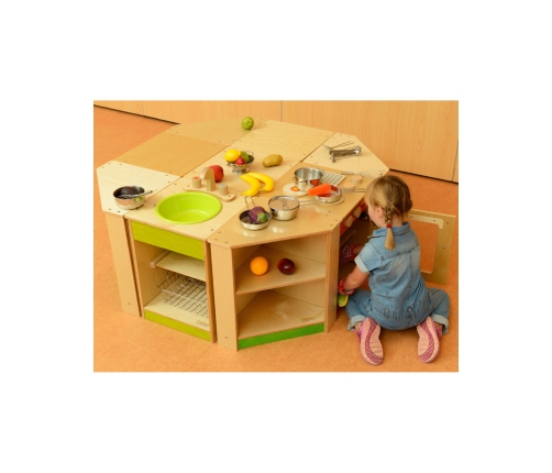 MASTERKIDZ Drewniana Szafka Kuchenna Narożna dla Dzieci