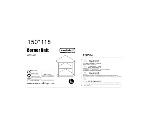 MASTERKIDZ Drewniana Szafka Kuchenna Narożna dla Dzieci