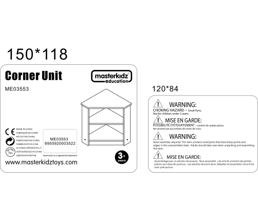 MASTERKIDZ Drewniana Szafka Kuchenna Narożna dla Dzieci