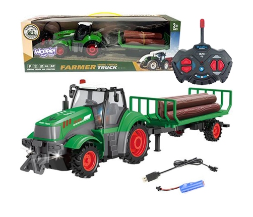 WOOPIE Traktor z Przyczepą na Pilota Sterowany RC - Skala 1:24