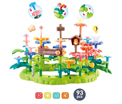 WOOPIE Magiczny Ogródek Montessori Klocki Konstrukcyjne XXL 93 el.