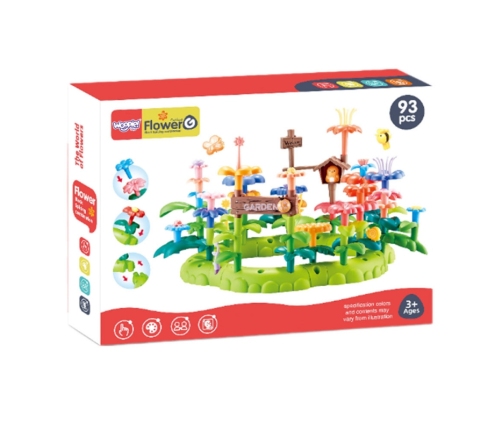 WOOPIE Magiczny Ogródek Montessori Klocki Konstrukcyjne XXL 93 el.