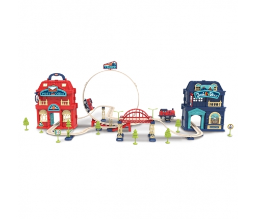 WOOPIE Kolejka Elektryczna 2w1 Składana w Walizkę 87 el. - Długość 3,5 m