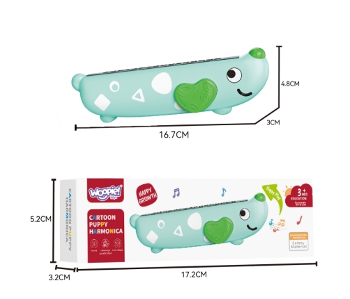 WOOPIE Kolorowa Harmonijka Ustna dla Dzieci Piesek