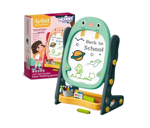 WOOPIE Dwustronna Tablica Magnetyczna do Rysowania i Nauki Liczb oraz Liter 56 el.