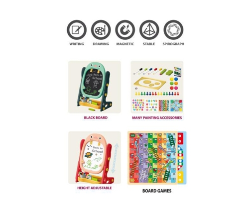 WOOPIE Dwustronna Tablica Magnetyczna do Rysowania i Nauki Liczb oraz Liter 56 el.