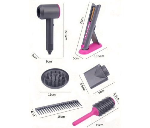 WOOPIE Zestaw Małego Fryzjera Suszarka Prostownica Akcesoria