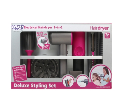 WOOPIE Zestaw Małego Fryzjera Suszarka Prostownica Akcesoria