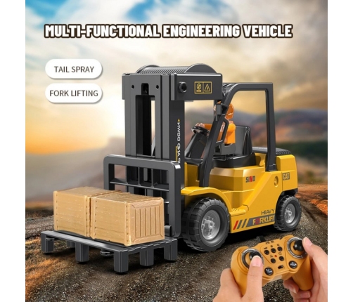 WOOPIE Zdalnie Sterowany Wózek Widłowy 2w1 Dźwig RC - Skala 1:24