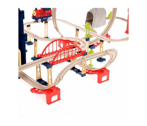 WOOPIE Kolejka Elektryczna 2w1 Składana w Walizkę 87 el. - Długość 3,5 m