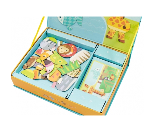 CLASSIC WORLD Układanka Magnetyczna Zwierzęta Tablica Klocki Puzzle Pamięć 60 el.