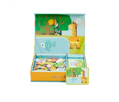 CLASSIC WORLD Układanka Magnetyczna Zwierzęta Tablica Klocki Puzzle Pamięć 60 el.