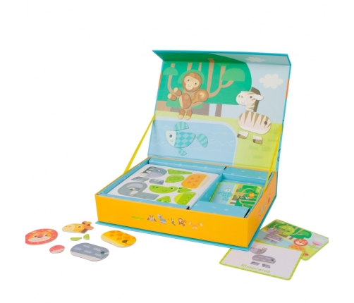 CLASSIC WORLD Układanka Magnetyczna Zwierzęta Tablica Klocki Puzzle Pamięć 60 el.