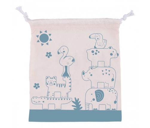 TOOKY TOY Drewniane Klocki Układanka Zwierzątka Montessori 9 el.