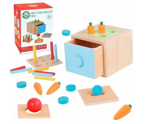 WOOPIE GREEN Drewniana Szuflada Edukacyjna Sorter Montessori