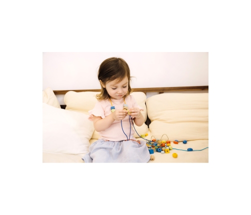 CLASSIC WORLD Drewniane Koraliki Do Nawlekania 96 elementów