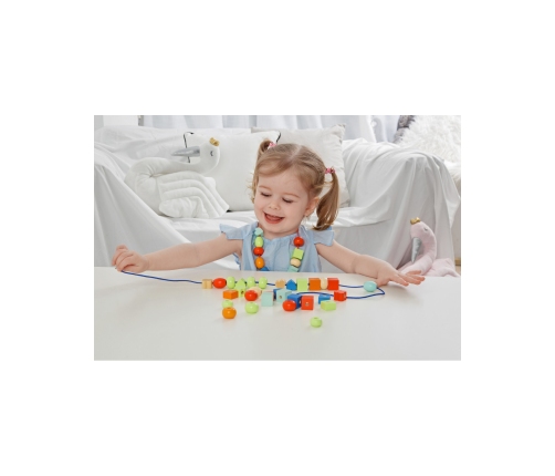 CLASSIC WORLD Drewniane Koraliki Do Nawlekania 96 elementów