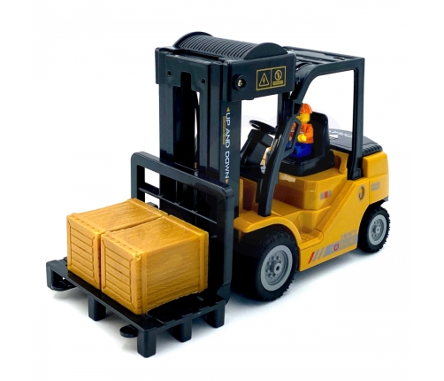 WOOPIE Zdalnie Sterowany Wózek Widłowy 2w1 Dźwig RC - Skala 1:24