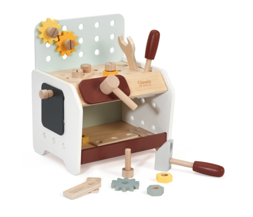 CLASSIC WORLD Drewniany Warsztat Małego Majsterkowicza z Narzędziami