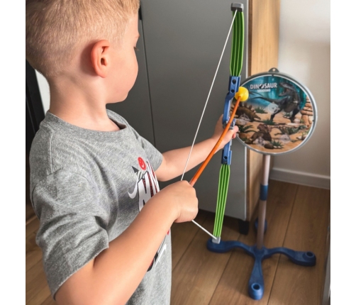 WOOPIE Zestaw Małego Łucznika Dinozaury Łuk Strzały Tarcza 32 el.
