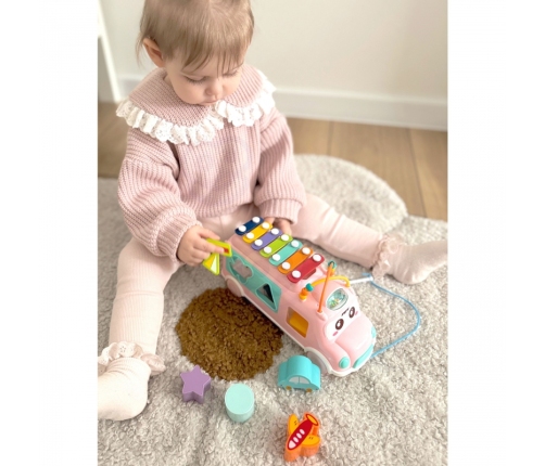 WOOPIE BABY Samochodzik Muzyczny Sorter z Cymbałkami Różowy